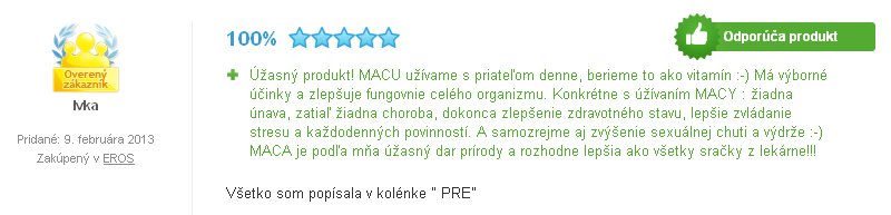 Skúsenosti s koreňom Maca